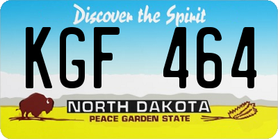 ND license plate KGF464
