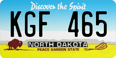 ND license plate KGF465