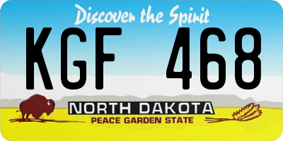 ND license plate KGF468