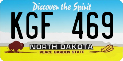 ND license plate KGF469