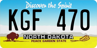 ND license plate KGF470