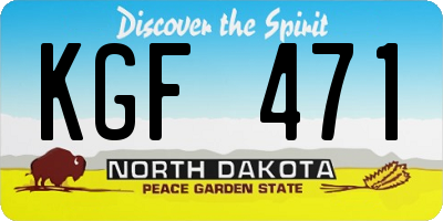 ND license plate KGF471