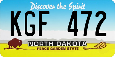 ND license plate KGF472