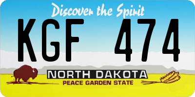 ND license plate KGF474