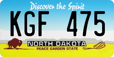 ND license plate KGF475