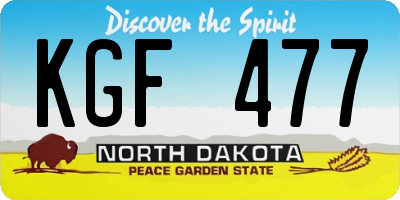 ND license plate KGF477