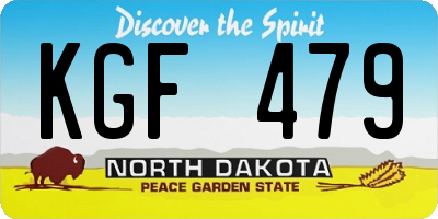 ND license plate KGF479