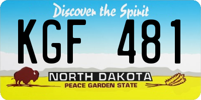 ND license plate KGF481