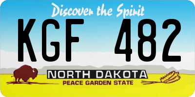 ND license plate KGF482