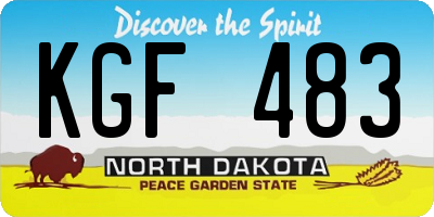 ND license plate KGF483