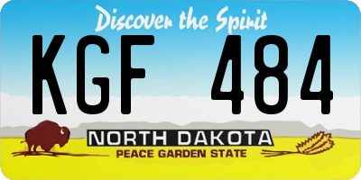 ND license plate KGF484
