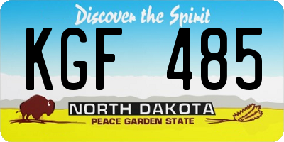ND license plate KGF485