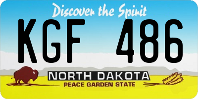 ND license plate KGF486