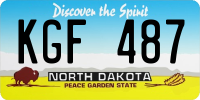 ND license plate KGF487