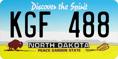 ND license plate KGF488