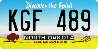 ND license plate KGF489