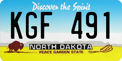 ND license plate KGF491