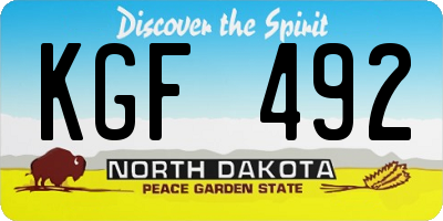 ND license plate KGF492