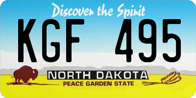 ND license plate KGF495