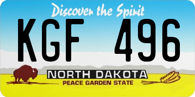 ND license plate KGF496