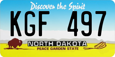 ND license plate KGF497