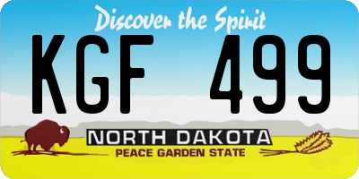 ND license plate KGF499