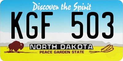 ND license plate KGF503