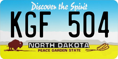 ND license plate KGF504