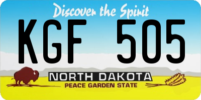 ND license plate KGF505