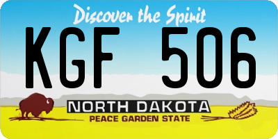 ND license plate KGF506