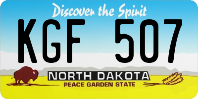 ND license plate KGF507