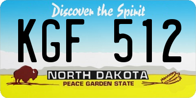 ND license plate KGF512