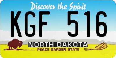 ND license plate KGF516
