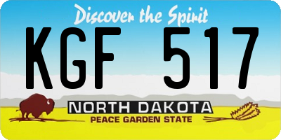 ND license plate KGF517