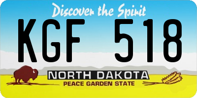 ND license plate KGF518