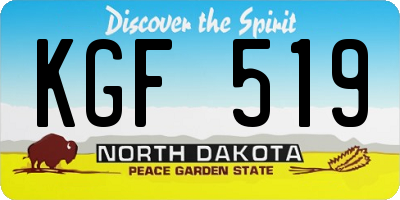 ND license plate KGF519