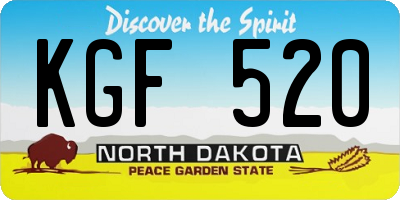 ND license plate KGF520