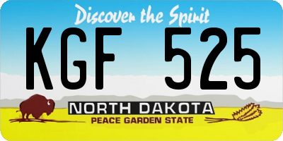 ND license plate KGF525