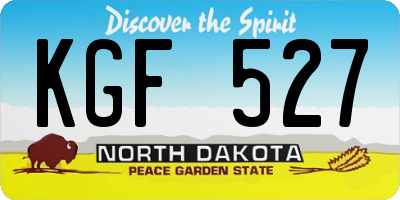 ND license plate KGF527