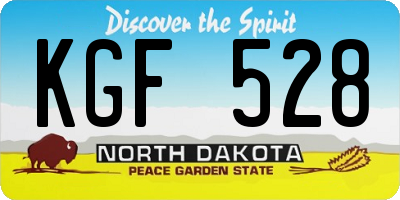ND license plate KGF528