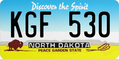 ND license plate KGF530