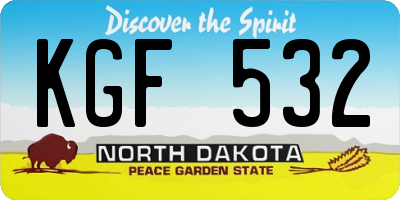 ND license plate KGF532