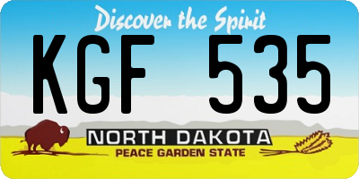 ND license plate KGF535