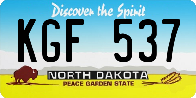 ND license plate KGF537