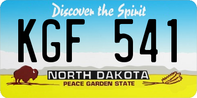 ND license plate KGF541