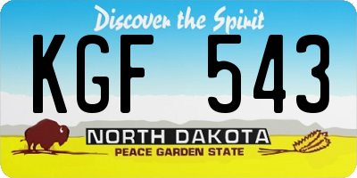 ND license plate KGF543
