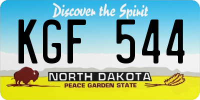 ND license plate KGF544