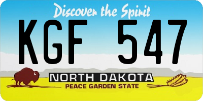 ND license plate KGF547