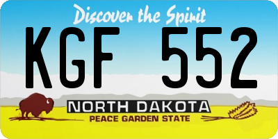 ND license plate KGF552
