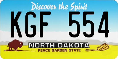 ND license plate KGF554